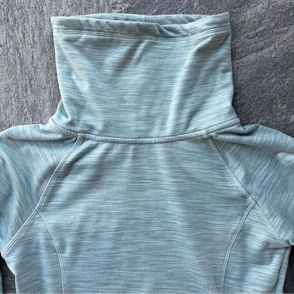 EUC Kyodan Pullover Heather Green Funnel Neck Thumbholes Zip Pockets Small - Picture 3 of 15